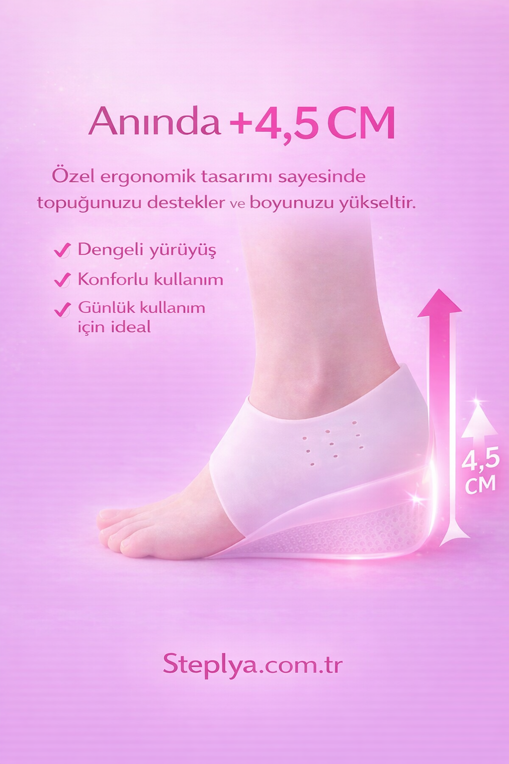 Steplya Boy Uzatıcı Tabanlık (Her Adımda Daha Uzun Görün!)