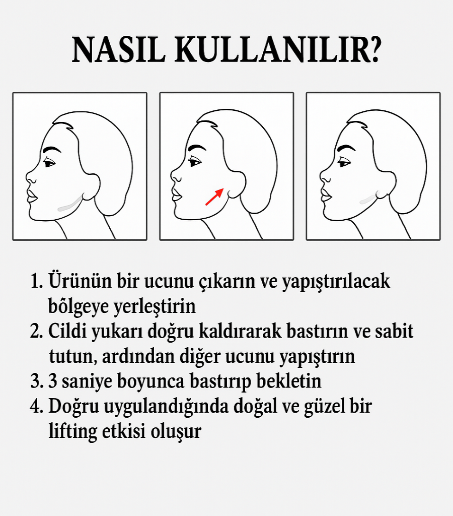 Görünmez Yüz Germe Bandı 20 Adet